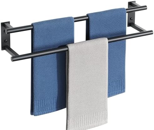 Alise Double Towel Bars,24 Inch Towel Racks for Bathroom,Matte Black by Alise