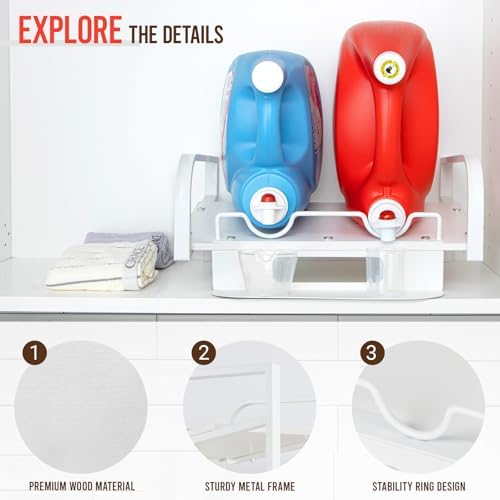 Laundry Detergent Holder Stand with Drip Tray, Liquid Detergent Riser - Image 4