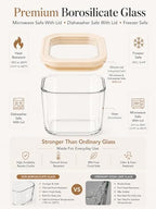 12-Pack Square Glass Pantry Storage Containers Set with Glass Lids - Image 6
