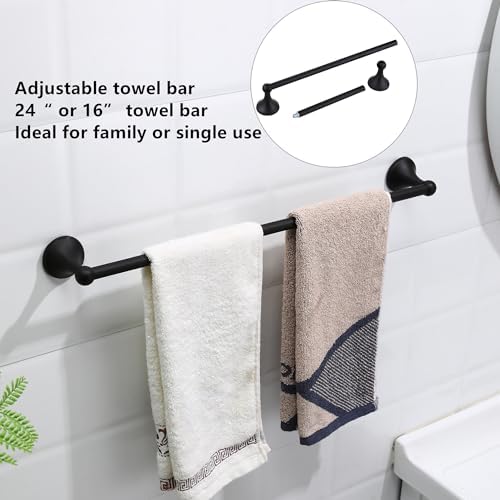 Classic Bathroom Hardware Accessories Set 4 Piece Black - Image 3