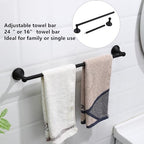 Classic Bathroom Hardware Accessories Set 4 Piece Black - Image 3