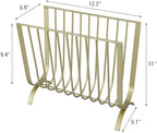 MyGift Brass Metal Mid-Century Wire Magazine Rack – Deluxe Tabletop or Floor Standing Sling Basket for Magazines and Newspapers - Image 5