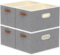 Yawinhe Fabric Storage Baskets,13.0x9.1x7.9in,Grey,4-Pack by Yawinhe