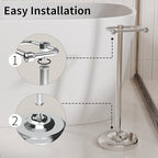 Toilet Paper Holder Stand, Toilet Paper Holder Free Standing,Post Pivoting Design & Stable Weighted Base SUS304 Stainless Steel for Bathroom (Chrome) - Image 3