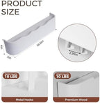 Coat Rack Wall Mount with Shelf Entryway Shelf Modern Key Holder Hanger Wall Shelves with Hidden Hooks for Hanging Towels Coats Hats Bags for Hallway Bathroom Bedroom (Wavy White, 4 Hooks) - Image 2