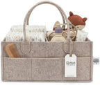 Parker Baby Co. Felt Diaper Caddy Organizer - Large, Oatmeal by ParkerBabyCo