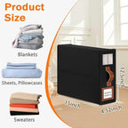GhvyenntteS 12 Pack Bed Sheet Organizers and Storage, Sturdy Bed Sheet Organizer with Zipper and Handle, Foldable Linen Closet Organizers and Storage with Window and Label, Black - Image 3