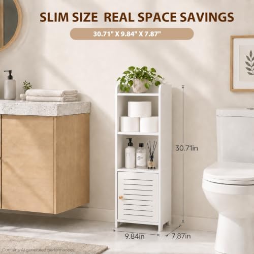 LuiceABC Upgraded Co-Extruded Board Toilet Paper Stand Cabinet for Bathroom - Image 6