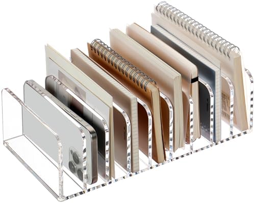 SANRUI Clear Desk Mail Organizer, 9 Slot Acrylic Office Document Sorter by SANRUI