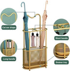 Metal Umbrella Holder Stand,Metal Umbrella Stand for Entryway, Stand Cane Holder with Drip Tray, Umbrella Rack Storage Bin Freestanding,Black - Image 3