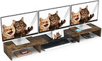 WESTREE Triple Dual Monitor Stand Riser, Extra Long Monitor Stand for 1~2~3 Monitors, Monitor Stand with Length and Angle Adjustable, 3 Shelf Desktop Storage Riser for Monitor Computer Screen Laptop by WESTREE