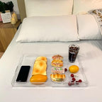 Clear Sturdy Acrylic Serving Tray with Handles-12x20Inch-Serving Coffee,Appetizer,Breakfast,Butler-Kitchen Countertop Makeup Drawer Organizer-Vanity Table Ottoman Tray-Decorative Tray - Image 5
