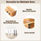 Coat Rack Wall Mount with Hidden Hooks, Wall Hooks with Shelf, Wall Key Holder Mount Wooden Shelf Entryway Hooks for Bedroom Bathroom for Hanging Coats Hats Bags Towels (Oak, 5 Hooks) - Image 5