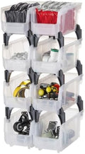 VEVOR Plastic Stackable Storage Bins, 10.9 x 5.5 x 5.1 inch (8 Pack), Plastic Containers for Organizing & Storage Bins for Closet, Garage, Small Parts, Office Supplies, Other Accessories, Transparent by VEVOR