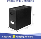 4 Pack Collapsible File Storage Box for Letter Size Documents, Portable File Organizer Box with Plastic Rails and Reinforced Cardboard, Desktop and Home Office Organization, Black - Image 2