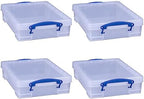 Really Useful Box 4 Liter Plastic Storage File Box Container, 4 Pack by ReallyUsefulBox