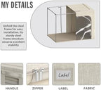 4 Pack Clothes Storage Bins with Metal Frame - 66L Stackable Storage Box with Lid，Foldable Storage Container Organizer for Clothes，Linen Fabric Storage Box with Clear Window＆Zippers＆Handles - Image 3