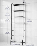 Kitsure Over Toilet Storage Rack, 74.2" H Space-Saving, Holder & Hooks - Image 2