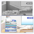 Daltack 6-Tier Paper Organizer for Desk with Handle, White, 2 Pack - Image 7