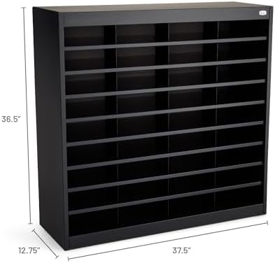 Safco E-Z Stor Literature Organizer, 36 Compartments, Office and Classroom Commercial Grade Steel Mailbox Mail Sorter, Heavy Duty Construction, Black - Image 5