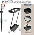 Umbrella Holder for Entryway, Black Indoor Umbrella Stand with Hooks,Metal Umbrella Storage Rack Ideal for Home Office Hotel Lobby - Image 3