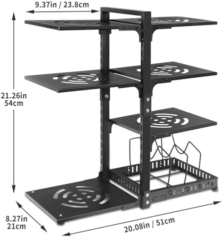 Pot Rack Organizers：CASONNIK 6+1-Tier Adjustable Heavy Duty Pan Organizer for Cabinet ，Multiple Use Modes，Pot Rack & Pan Rack for Kitchen Counter and Cabinet - Image 5