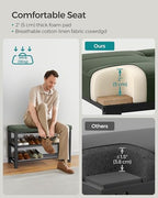 SONGMICS Shoe Bench, Storage Bench, Entryway Bench with Cushion - Image 4