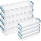 Gueevin 8 Pcs Plastic Pencil Case Stackable Clear Pencil Box with Latching Lid Long Plastic Stationery Pen Case Bulk for Crayon Marker Drill Bits School Office Supplies, 2 Sizes by Gueevin