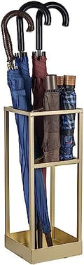 MyGift 20 Inch Brass Tone Metal Umbrella Stand with Drip Tray by MyGiftHome