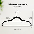 Utopia Home Velvet Hangers 100 Pack – Premium Hangers with Tie Bar - Black - Image 4