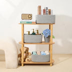 MiniArk Small Storage Baskets for Organizing | Closet Organizer Bins | Shelf Toy Basket | Woven Rope Baskets | Cube Decorative Box | Shallow Basket | 13x8.5x5.1” | 3 Packs Mixed Grey - Image 6