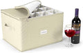 Sorbus Stemware Storage Containers, Divided Case (Quilted Stemware, Beige) by Sorbus