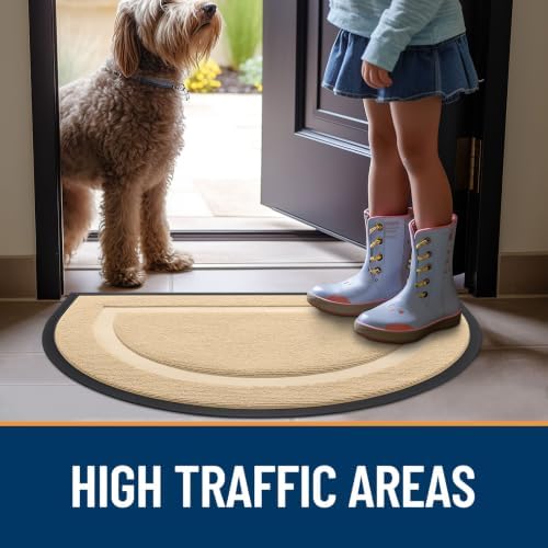 OLANLY Half Circle Front Door Mat Outside 47x23 All-Season Rubber Doormat - Image 7