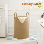 Artfeel Laundry Basket,Woven Cotton Rope Laundry Hamper,100L for Decorative Storage of Dirty Clothes,Toys and Blankets in Bathroom,Baby Room and Living Room - Image 5