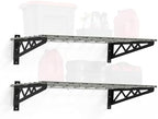 SafeRacks Steel Garage Wall Shelves 2-Pk w/Hooks, 500lb, Hammertone (18x36) by SafeRacks
