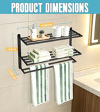 VOTZAAQ Black Towel Racks for Bathroom, Stainless Steel, 24 Inch - Image 5