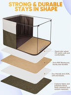BALEINE 4 Pack Fabric Closet Storage Bins for Shelves, Linen Closet Organizers and Storage, Decorative Baskets for Organizing, Shelf, Clothes, Home, Office (Brown, 12"x8"x8") - Image 3