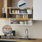 AmonHouseware 2Pack Expandable Under Shelf Storage Basket Organizer,White - Image 6