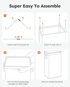 SOLEDI 100L Laundry Hamper with Lid, Large Collapsible Laundry Basket - Image 6
