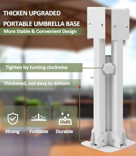 2Pack Foldable Portable Beach Umbrella Stand-Portable Patio Umbrella Base Holder,Outdoor Sunshade Anchor Size Plus Thickened,Rust Free Tempered Iron Umbrella Stand for Courtyard,Beach,Grass - Image 7