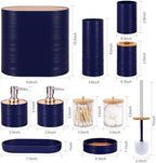 25 PCS Navyblue Bathroom Accessories Set丨Shower Curtain Bathroom Accessory - Image 2