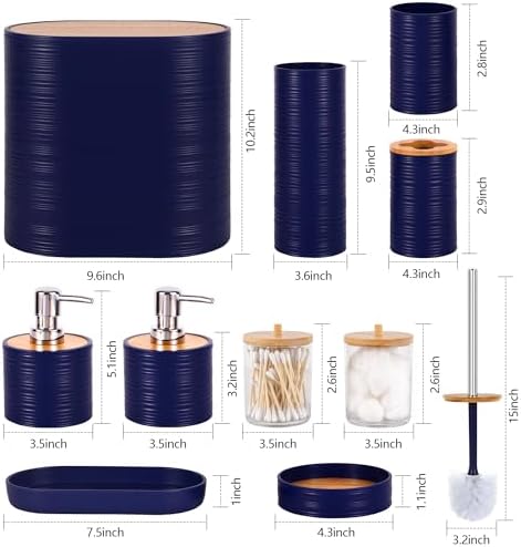 25 PCS Navyblue Bathroom Accessories Set丨Shower Curtain Bathroom Accessory - Image 2