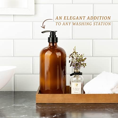 32 Ounce Glass Shampoo and Conditioner Dispenser Bottle with Pump, Shower - 1 Liter Body Wash Dispenser for Shower & Laundry Detergent Dispenser- by Kitchentoolz - Set of 2 - Image 6