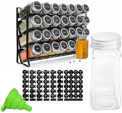 ELITE BAY-Spice Jar Rack Organizer– 4-Tier Organizer 28 Bottles,180 Labels, Funnel. by Unknown