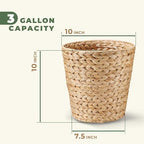 84ECO 2-Pack 3 Gallon Wicker Trash Cans for Bathroom, Bedroom, Office - Rattan Trash Can - Decorative Waste Basket - Image 7