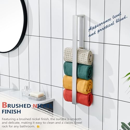 KOKOSIRI Towel Bars Brushed Nickel Bath Towel Hanger Holder 24-Inch Kitchen Rack Stainless Steel for Bathroom Hardware Wall Mount, 2 Pack B4008BR-L24-P2 - Image 3