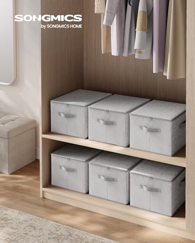 SONGMICS Set of 3 Storage Bins with Zipper Lids, 31 Quart Storage Boxes - Image 2
