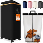 Laundry Basket with Wheels, 110L Large Rolling Laundry Hamper for Dorm by Fzzcvo