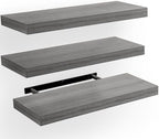 Amada 15.7" Floating Shelves for Wall Decor & Storage, Set of 3, Gray by AMADAHOMEFURNISHING
