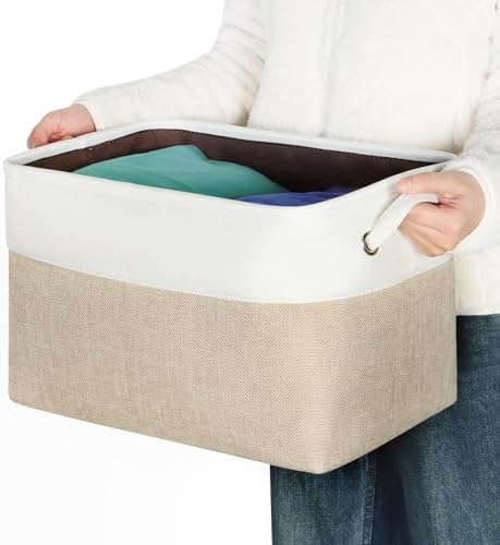 Fabric Storage Bins for Shelves, Rectangle Storage Basket, 3 Pack - Image 6